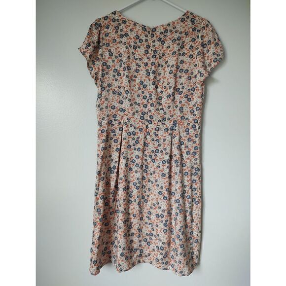 Forever 21 Women's Size Medium Peach Blue Floral Shor Sleeve Mini Dress - Picture 7 of 9